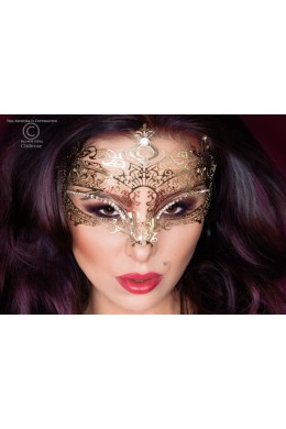 Sexy maschera color oro con strass 2