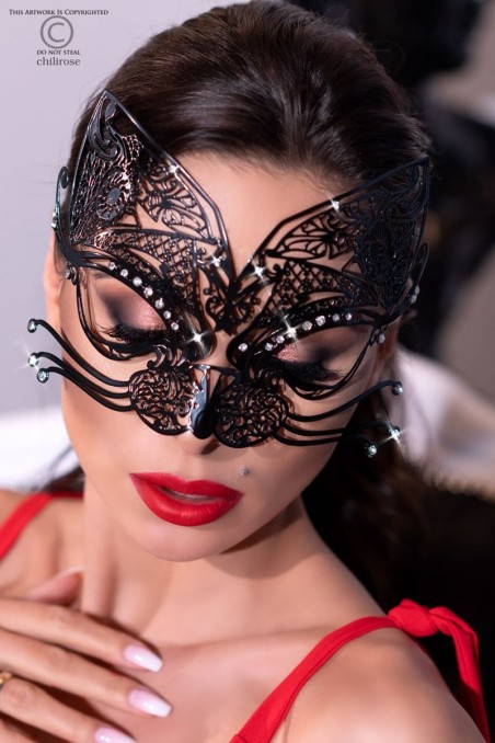 Sexy maschera in metallo filigranato con strass