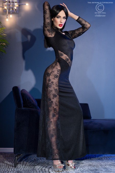 Cocktail dress abito lungo nero